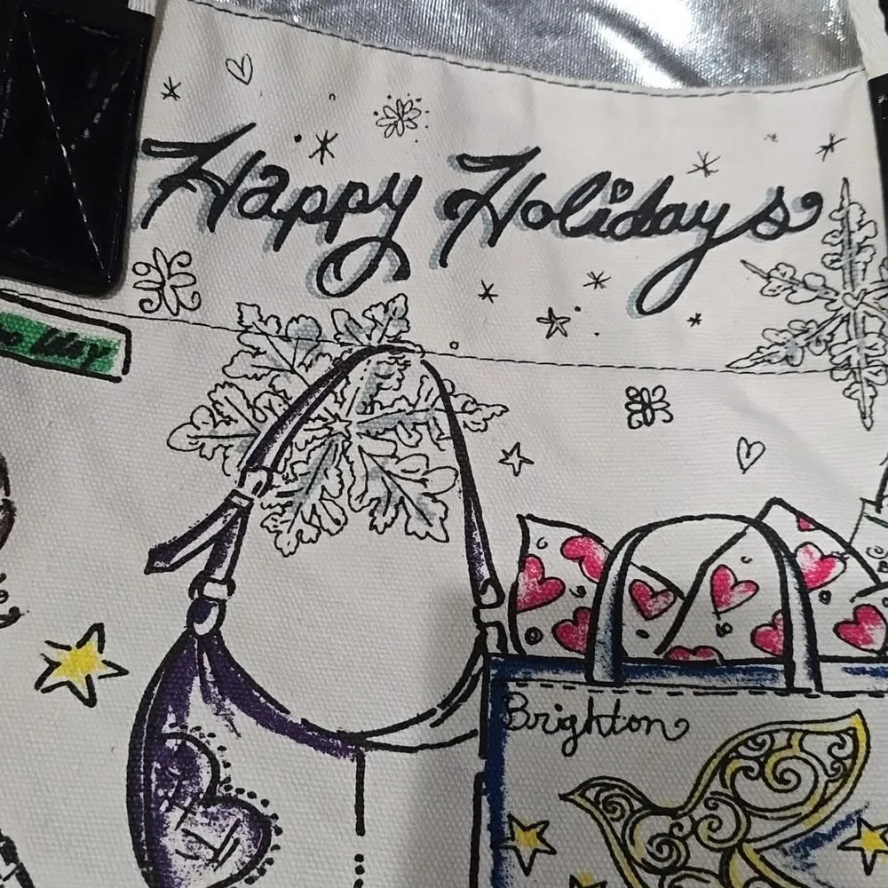 Brighton Graphic Tote Bag - Black and White With Make-up Bag